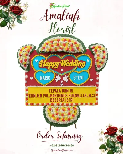 Karangan Papan Bunga Pernikahan di Kedungjaran